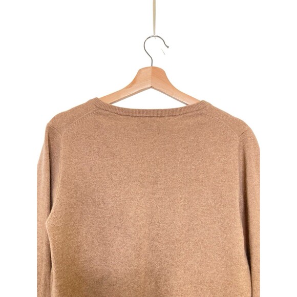 Quince 100% Cashmere Sweater Size Medium Carmel V-Neck Soft Pullover Career - Picture 8 of 12